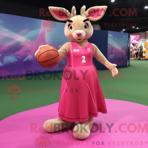 Pink Kangaroo mascot...