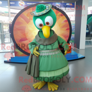 Grøn Tyrkiet maskot kostume...