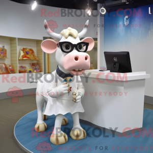 White Jersey Cow mascot...