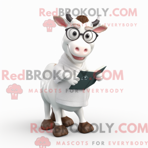 Hvid Jersey Cow maskot...