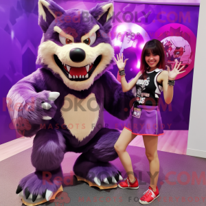 Purple Werewolf mascot...