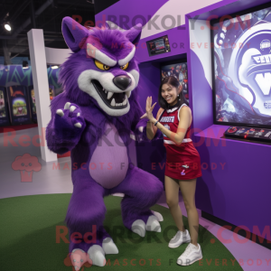 Purple Werewolf mascot...