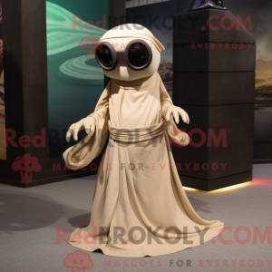 Tan Kraken maskotdraktfigur...