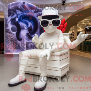 Hvid hummer maskot kostume...