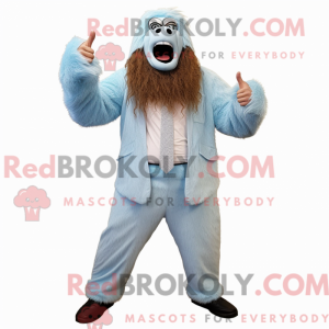Sky Blue Sasquatch mascot...