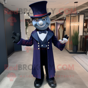 Navy Magician mascot costume character dressed with a Jumpsuit and Bow ties