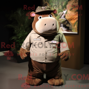 Brun flodhest maskot...