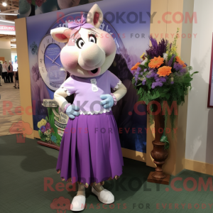 Lavender Sow mascot costume...