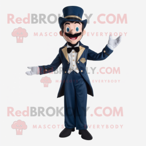 Navy Magician mascot costume character dressed with a Jumpsuit and Bow ties