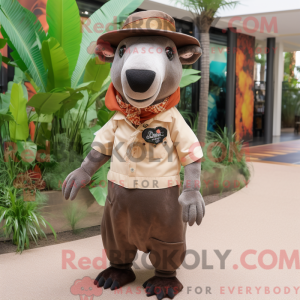 Brun Tapir maskot kostume...