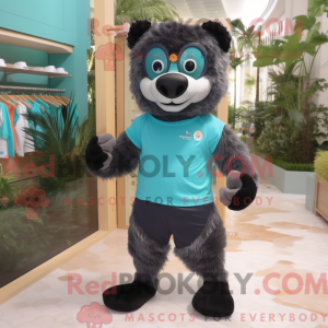 Teal Brillenbär Maskottchen...