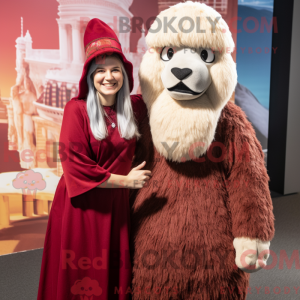 Maroon Alpaca mascot...