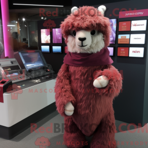 Maroon Alpaca maskot...