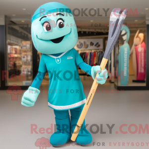 Blågrøn ishockeystav...
