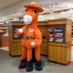 Orange Horse maskot kostume...