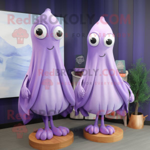 Lavendel Squid maskot...