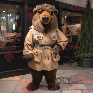 Brun Bison-maskotdraktfigur...