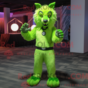 Lime Green Wolf maskot...