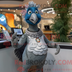 Grå påfugl maskot drakt...