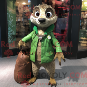 Green Meerkat mascot...