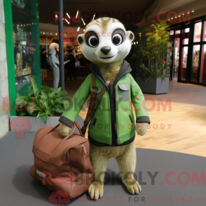 Grøn Meerkat maskot kostume...
