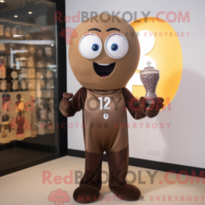 Fantasia de mascote de ampulheta marrom com macacão e colares - Ampulheta mascotes - REBROKO_341296 - RedBrokoly.com