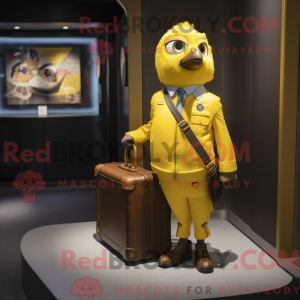 Guld Canary maskot kostume...