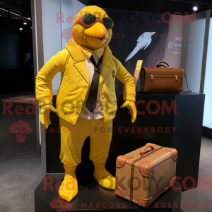 Guld Canary maskot kostume...