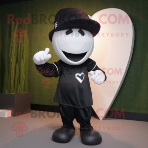 Black Arrow Of Love mascot costume character dressed with a Shorts and Caps