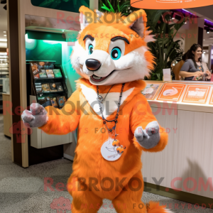 Orange Wolf Maskottchen...