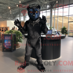 Sort Panther maskot kostume...