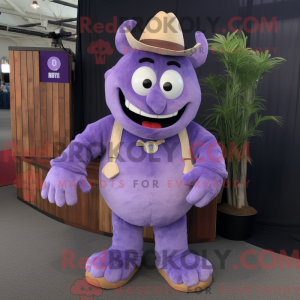 Lavendel Demon maskot drakt...