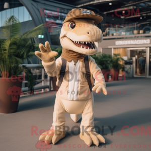 Beige Tyrannosaurus mascot...