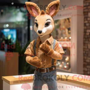 Beige rådyr maskot kostym...