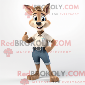 Beige rådyr maskot kostym...