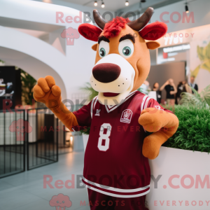 Maroon Jersey Cow maskot...