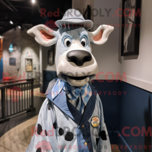 Sølv Holstein Cow maskot...