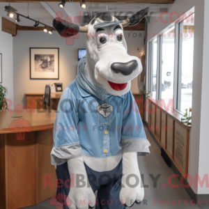 Sølv Holstein Cow maskot...