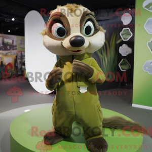 Olive Weasel mascot costume...