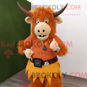 Orange Yak-maskotdraktfigur...
