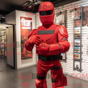 Red Gi Joe mascot costume...