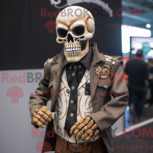 Tan Skull maskot kostume...