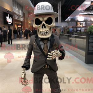 Tan Skull maskot kostume...