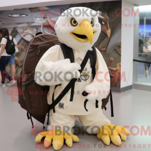 Cream Eagle maskot kostume...