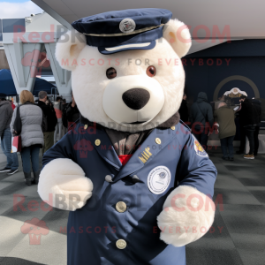 Navy Bear maskot draktfigur...