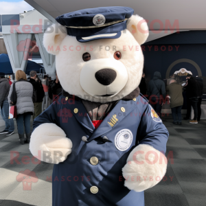 Navy Bear maskot kostume...