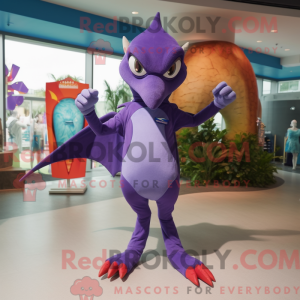 Purple Pterodactyl mascot...