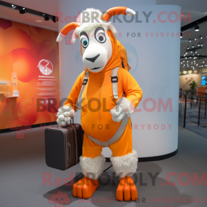 Oranje geit mascottekostuum...