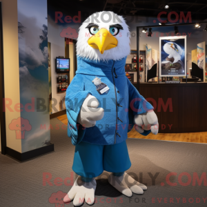 Sky Blue Bald Eagle maskot...