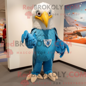 Sky Blue Bald Eagle maskot...
